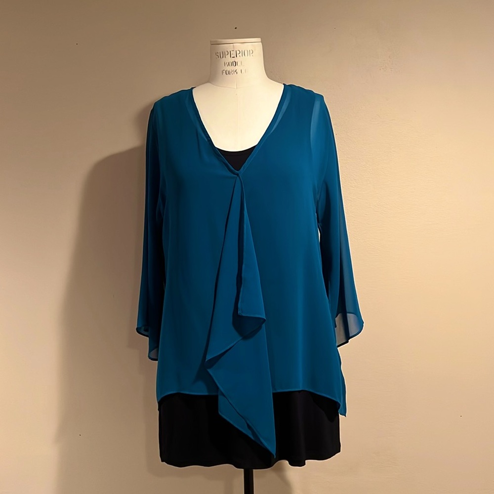 Sheer Teal Blue Blouse from Staples USA